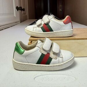 Gucci Baby Ace Leather White Sneaker Size 21